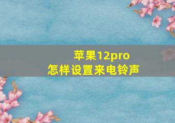 苹果12pro 怎样设置来电铃声